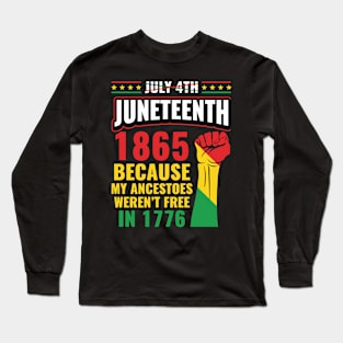 Juneteenth June 1865 Black History Afro Long Sleeve T-Shirt